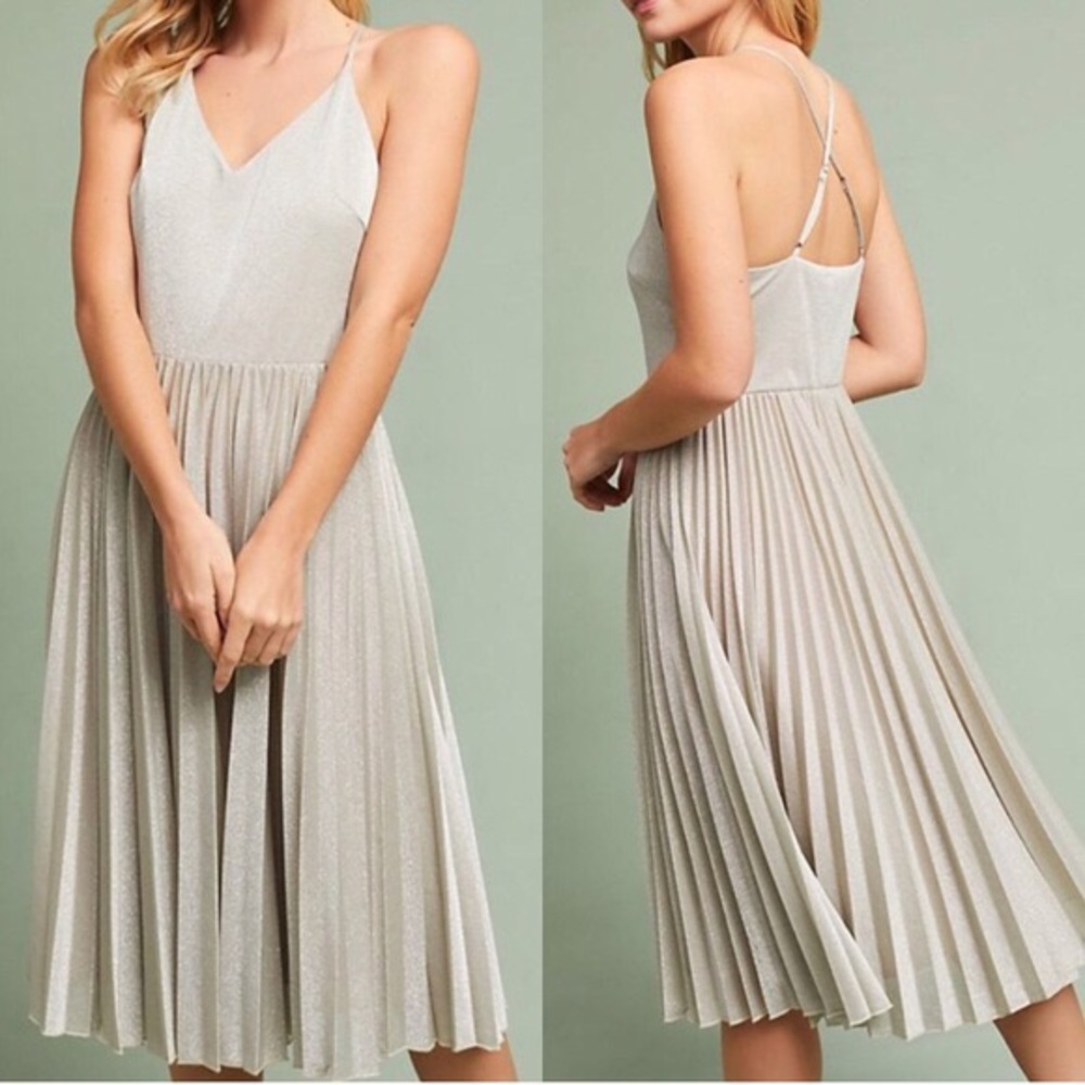 🎉HP Anthropologie Elevenses Lunar Metallic dress